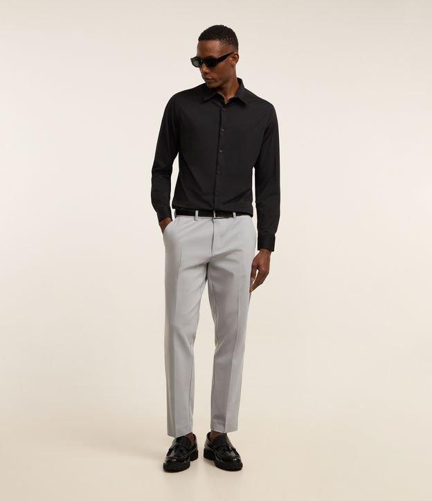 Calça Slim em Alfaiataria Com Passante e Bolso - 2