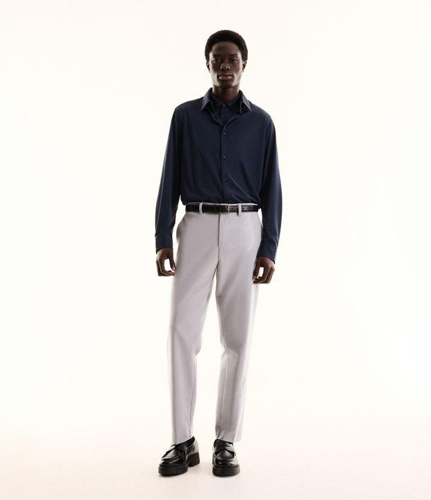 Calça Slim em Alfaiataria Com Passante e Bolso - 3