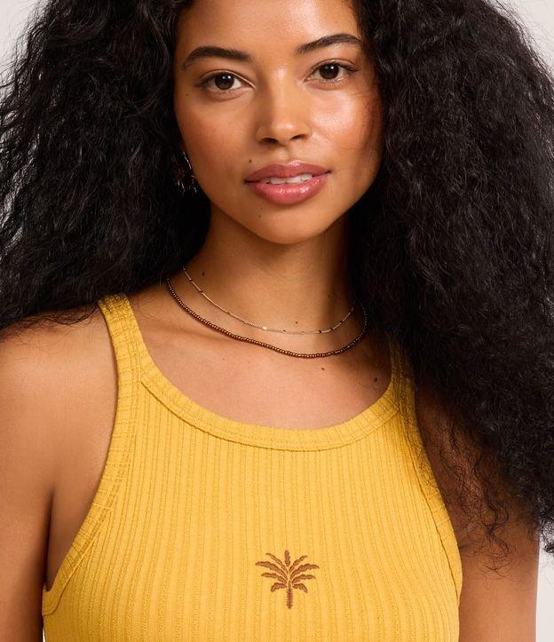 Regata em Viscose Texturizada com Coqueiro Bordado - 1