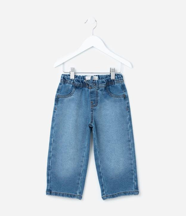 Calça Reta Infantil em Jeans com Amarração - Tam 1 a 6 Anos - 1