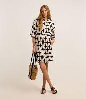 Vestido Curto em Viscolinho com Estampa Geométrica - 2