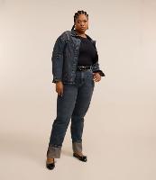 Calça Reta em Jeans Dirty Marmorizada Curve & Plus Size - 1