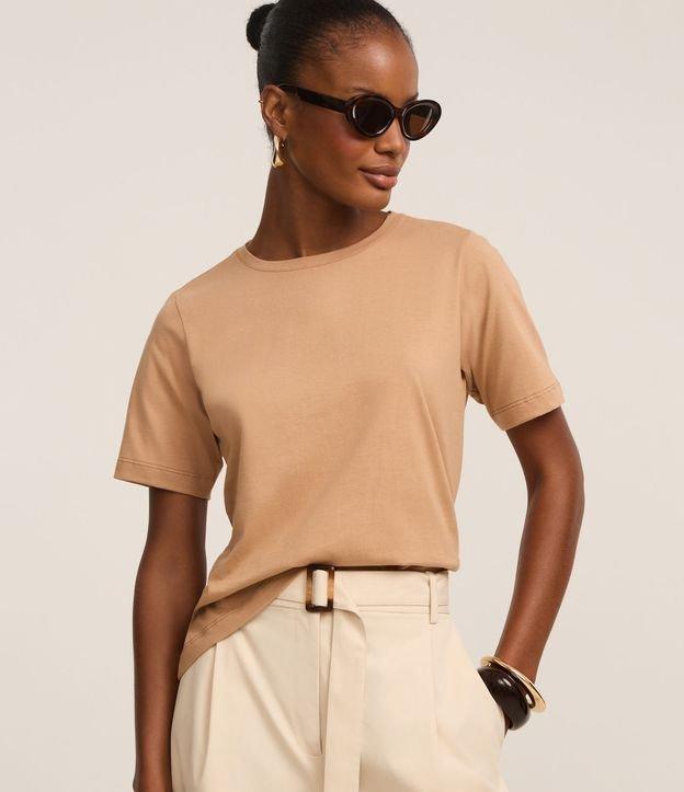 Camiseta Básica em Cotton com Gola Redonda - 2