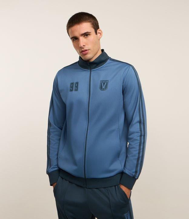 Casaco Esportivo em Helanca com Estampa Lettering e Fechamento Frontal - 2