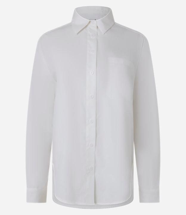 Camisa em Tricoline com Bolso e Listras Fio Tinto - 1