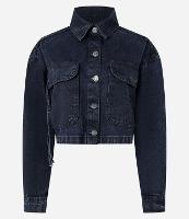 Jaqueta Curta em Jeans com Bolso Cargo - 1