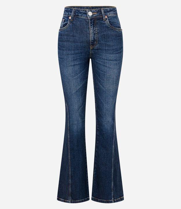 Calça Flare em Jeans com Lateral Transpassada - 1