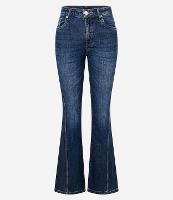 Calça Flare em Jeans com Lateral Transpassada - 1