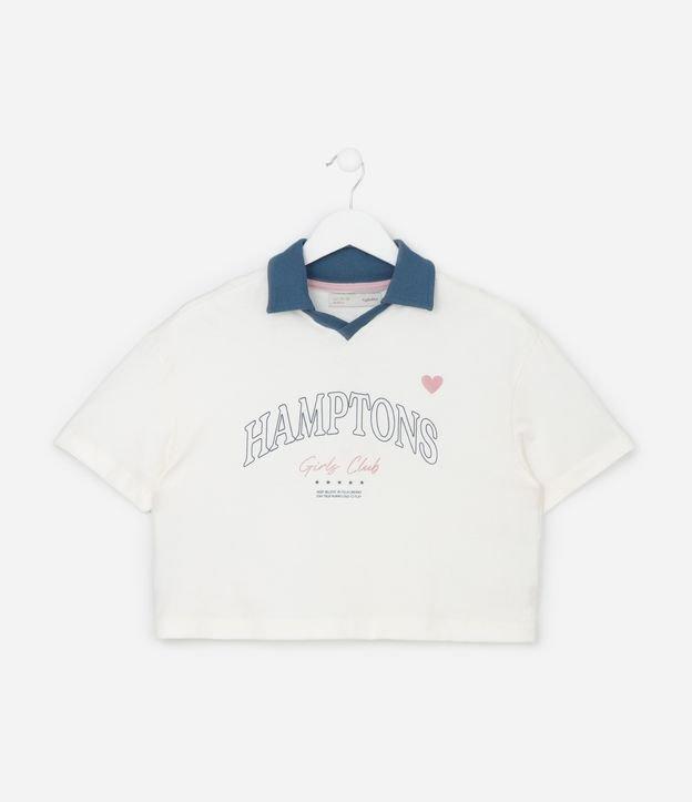 Camiseta Curta Infantil com Gola Polo Contrastante - Tam 5 a 14 Anos - 1