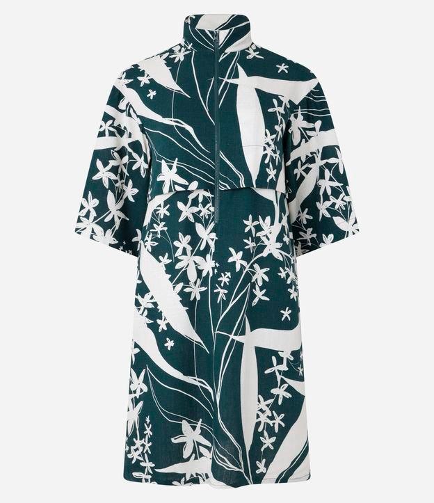 Vestido Curto em Viscolinho com Estampa Floral - 1