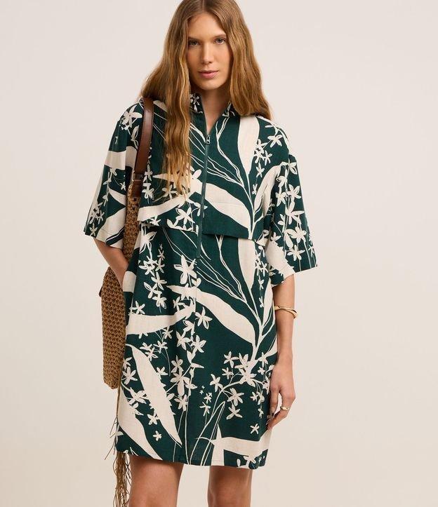 Vestido Curto em Viscolinho com Estampa Floral - 2