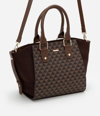 Bolsa Satchel Grande em PU com Duas Alças