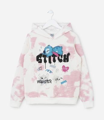 Casaco Infantil com Estampa do Stitch Tie Dye - Tam 5 A 14