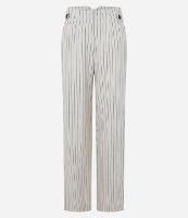 Calça Reta em Viscolinho com Listras em Fio Tinto - 1