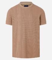 Camiseta Regular com Gola Redonda e Textura Vertical - 1