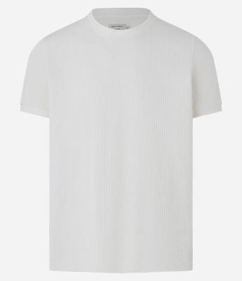 Camiseta Regular em Algodão com Textura Vertical