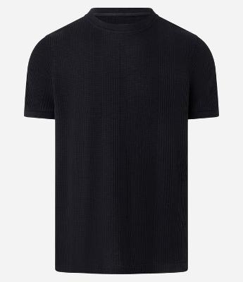 Camiseta Regular em Algodão com Textura Vertical