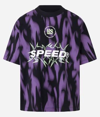 Camiseta Oversized em Algodão com Estampa Tribal "Speed"