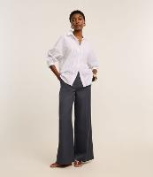 Calça Pantalona Alfaiatada com Passantes e Frisos - 3