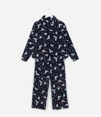Pijama Longo em Fleece com Estampa Coruja Edwiges Harry Potter