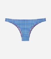 Biquíni Calcinha em Microfibra com Estampa Xadrez Vichy e Bordado de Cereja - 1