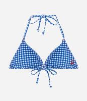 Biquíni Top Cortininha em Microfibra com Estampa Xadrez Vichy e Bordado de Cereja - 1