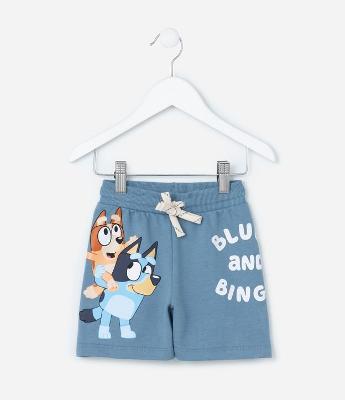 Bermuda Infantil em Moletom com Estampa Bluey - Tam 2 a 6 Anos