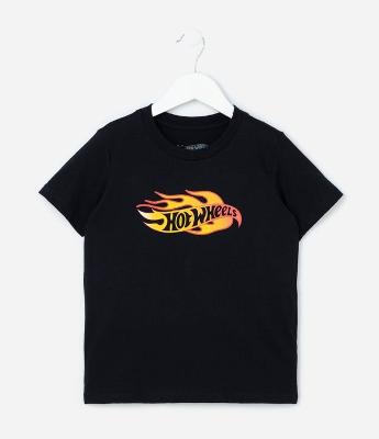 Camiseta Infantil com Estampa Hot Wheels - Tam 4 a 12 Anos