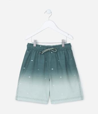 Bermuda Infantil com Estampa Degradê - Tam 5 a 14 Anos