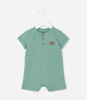 Macacão Infantil com Estampa Frente e Costas Urso no Camping - Tam 0 a 24 meses - 1