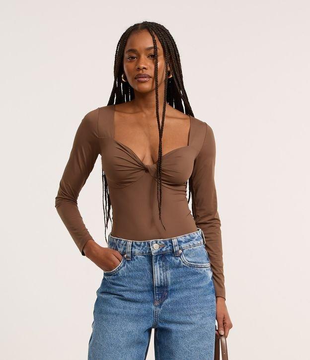 Body em Microfibra com Busto Torcido - 1