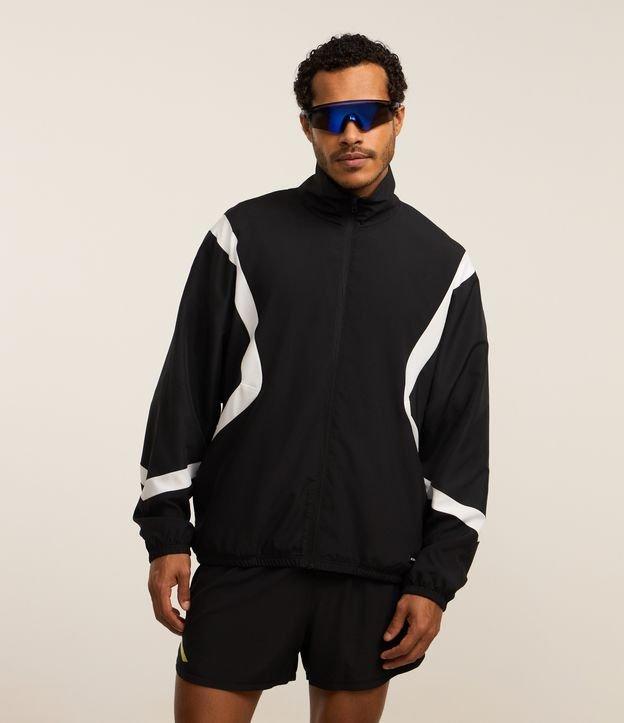 Jaqueta Gola Alta com Recortes Contrastantes - 2