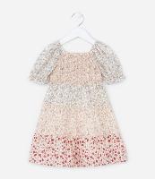 Vestido Infantil com Manga Bufante e Estampa Floral - Tam 1 a 6 Anos - 1
