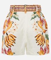 Short Curto em Cambraia com Cinto e Fivela de Miçangas - 1