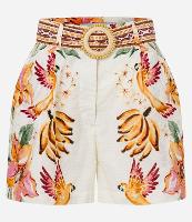 Short Curto em Cambraia com Cinto e Fivela de Miçangas - 2