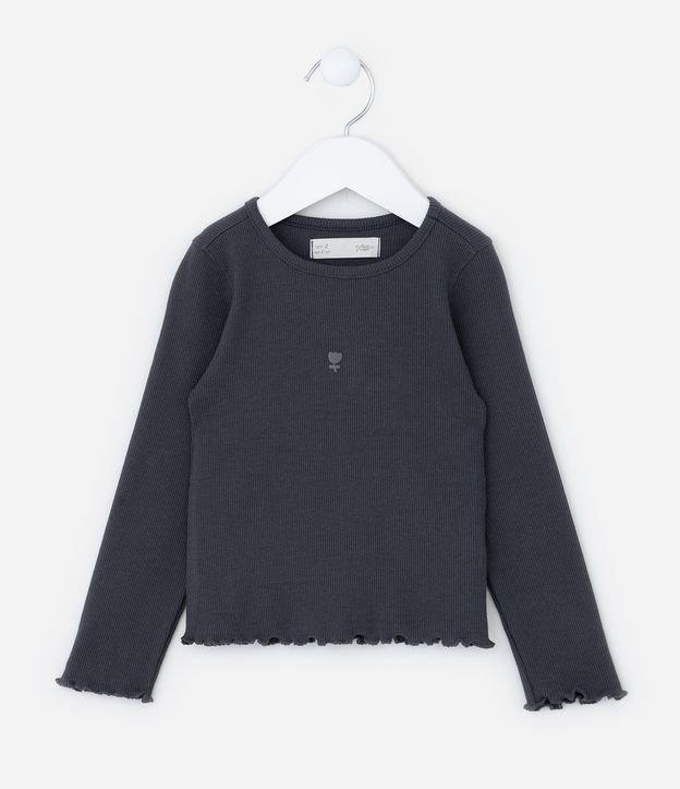 Blusa Infantil Canelada com Bordado de Tulipa - Tam 1 a 6 Anos - 1