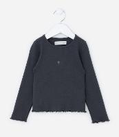 Blusa Infantil Canelada com Bordado de Tulipa - Tam 1 a 6 Anos - 1