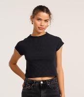 Blusa em Ribana com Friso Contrastante na Gola - 1