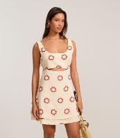 Vestido Curto em Viscose com Saia Sobreposta e Estampa de Solzinhos - 2