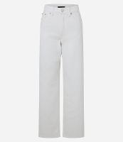 Calça Reta em Sarja com Textura de Gotinhas Diferenciadas - 1