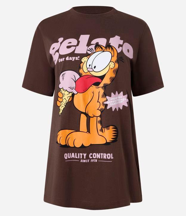 Camiseta Alongada em Algodão com Estampa Garfield Gelato - 1