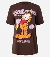Camiseta Alongada em Algodão com Estampa Garfield Gelato - 1