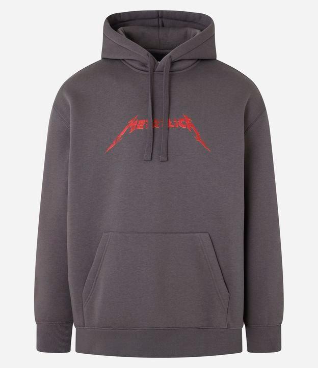 Casaco Relaxed em Fleece com Estampa da Banda Metallica - 1