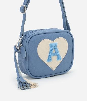 Bolsa Infantil Transversal com Bordado Coração - Tam Único