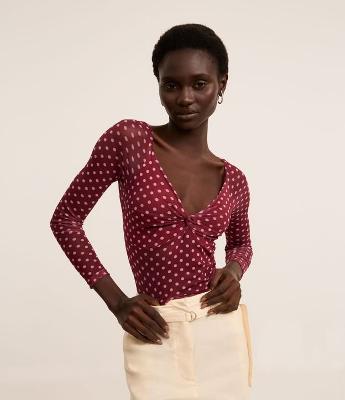 Blusa em Tule Poá com Torcidinho no Busto