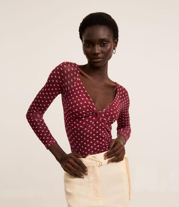 Blusa em Tule Poá com Torcidinho no Busto - 1