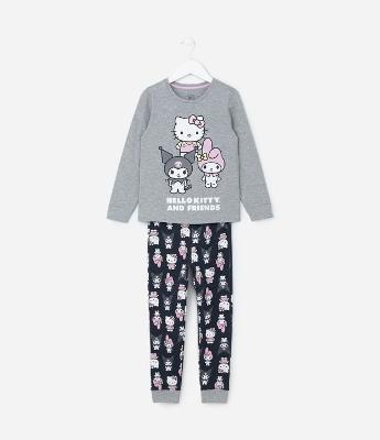 Pijama Infantil com Estampa Hello Kitty e Amigas - Tam 5 a14 Anos