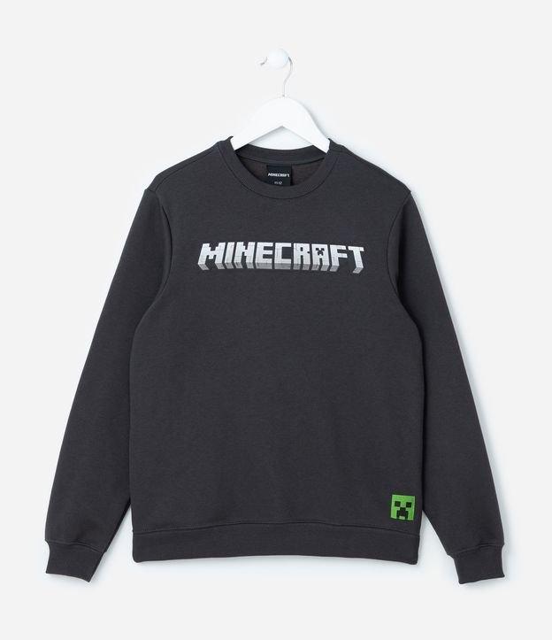 Casaco Infantil em Moletom com Estampa Minecraft - Tam 5 a 14 Anos - 1