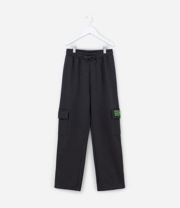 Calça Infantil com Bolsos Crago e Estampa Minecraft -Tam 5 a 14 Anos - 1