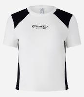 Blusa Baby Look em Algodão com Recortes Contrastantes - 1